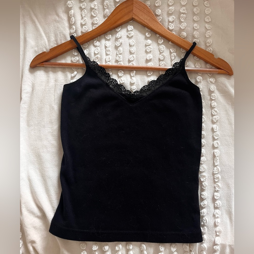 Vintage America Black Lace Cami Top